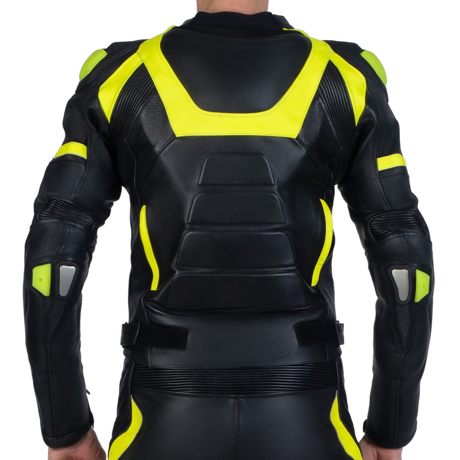 SCORPIO BLACK LIGHT-REFLECTIVE MOTORCYCLE LEATHER JACKET