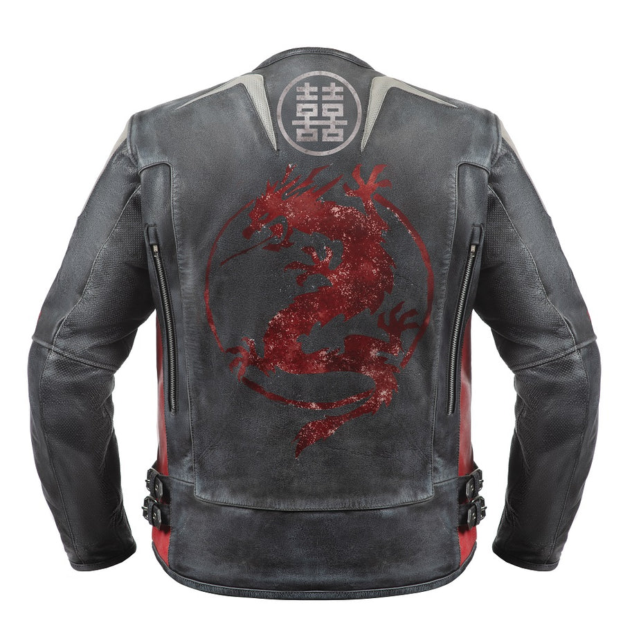 DRAGON FULLY-PROTECTED MOTORCYCLE LEATHER JACKET
