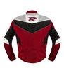 OLYMP RED MOTORCYCLE RACING TEXTILE JACKET, CE PROTECTED, protectors, inner lining, back photo