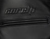 CHALLENGER BLACK MOTORCYCLE LEATHER JACKET, cowhide leather, ce protectors, protected, close-up photo