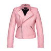 ROSA ARMORED WOMEN'S MOTORCYCLE PINK LEATHER JACKET front photo