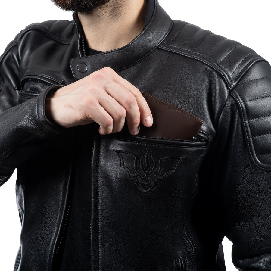 DRACULA BLACK MOTORCYCLE LEATHER JACKET