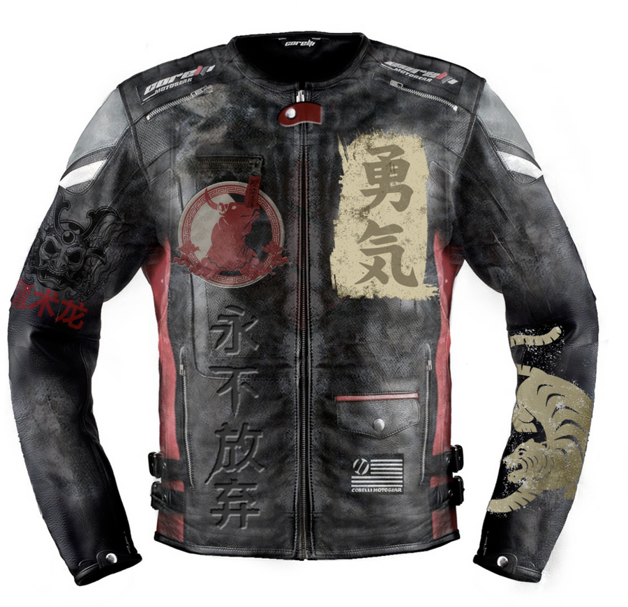 DRAGON FULLY-PROTECTED MOTORCYCLE LEATHER JACKET