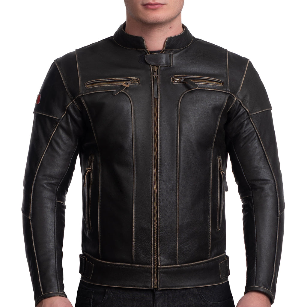 VIVE LA FRANCE RETRO MOTORCYCLE LEATHER JACKET