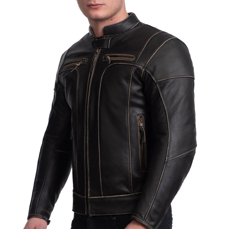 VIVE LA FRANCE RETRO MOTORCYCLE LEATHER JACKET
