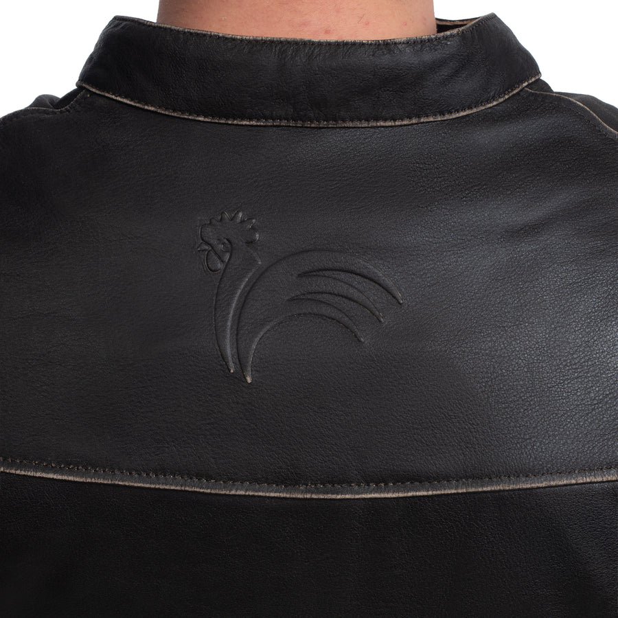 VIVE LA FRANCE RETRO MOTORCYCLE LEATHER JACKET