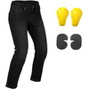 Corelli MG city soul women protected motorcycle black jeans, removable CE protectors, kevlar, cordura, pockets, YKK zipper, front photo