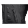 Corelli MG Transporter black motorcycle racing leather jacket, genuine cowhide leather, removable CE protectors, removable inner lining, pockets, YKK zippers, close-up photo