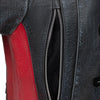 Corelli MG Tokyo Nippon Vintage Fully-Protected Biker Leather Jacket, cowhide leather, CE protectors, perforated leather, motorcycle, close-up photo