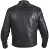 Corelli MG Vanguard Luxe black motorcycle racing leather jacket, genuine cowhide leather, removable CE protectors, removable inner lining, pockets, YKK zippers, back photo