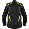 Corelli MG State Touring black motorcycle textile jacket, mesh, cordura racing, YKK zippers, removable CE protectors, removable inner lining, pockets, waterproof, windproof, back photo