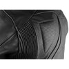 Corelli MG Transporter black motorcycle racing leather jacket, genuine cowhide leather, removable CE protectors, removable inner lining, pockets, YKK zippers, close-up photo