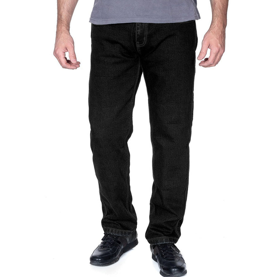 Corelli MG City rider men's protected motorcycle black kevlar jeans, removable CE protectors, cordura, front photo