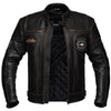 Corelli MG Vivi il momento brown motorcycle racing retro washed off leather jacket, genuine cowhide leather, removable CE protectors, removable inner lining, pockets, YKK zippers, open jacket photo