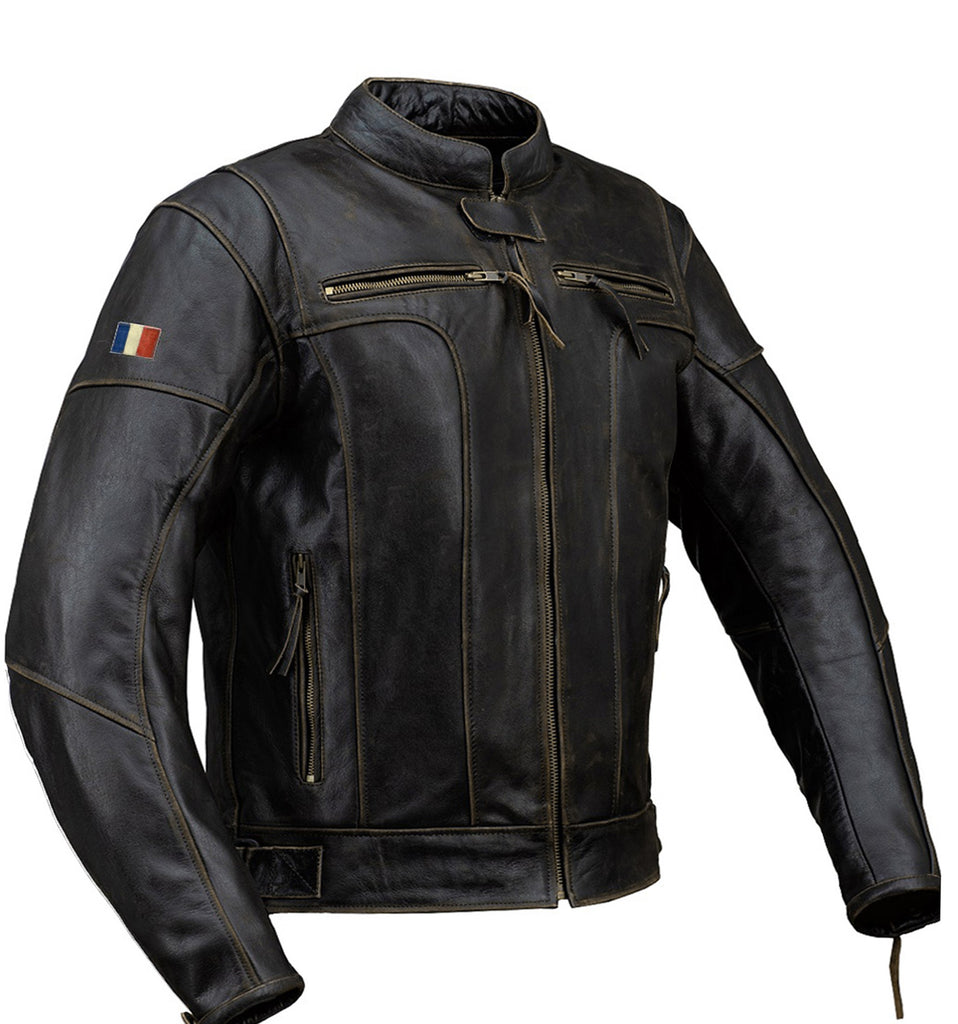 VIVE LA FRANCE RETRO MOTORCYCLE LEATHER JACKET Corelli MG