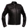Corelli MG Russia black motorcycle racing leather jacket, genuine cowhide leather, removable CE protectors, removable inner lining, pockets, YKK zippers, front photo