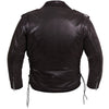 Corelli MG Terminator black motorcycle leather jacket, cowhide leather, cruiser, YKK zippers, removable CE protectors, removable inner lining, pockets, back photo