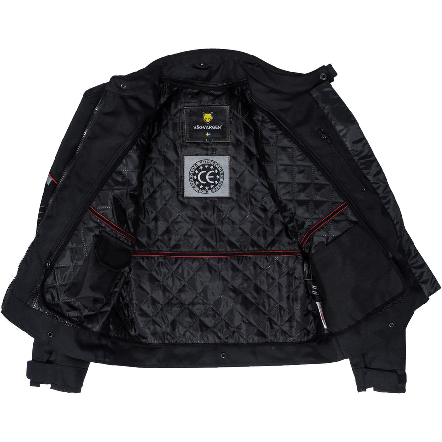 Corelli MG Urban black motorcycle textile jacket, mesh, cordura racing, YKK zippers, removable CE protectors, removable inner lining, pockets, waterproof, windproof, inside photo