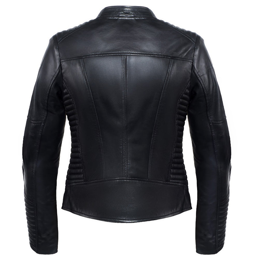 Ladies black leather deals jacket uk