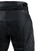 Corelli MG Storm black motorcycle racing leather pants, removable CE protectors, removable inner lining, genuine cowhide leather, YKK zippers, pockets, close-up photo