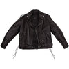 Corelli MG Terminator black motorcycle leather jacket, cowhide leather, cruiser, YKK zippers, removable CE protectors, removable inner lining, pockets, open photo