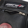 Corelli MG Tokyo Nippon Vintage Fully-Protected Biker Leather Jacket, cowhide leather, CE protectors, perforated leather, motorcycle, close-up photo