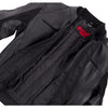 Corelli MG Russia black motorcycle racing leather jacket, genuine cowhide leather, removable CE protectors, removable inner lining, pockets, YKK zippers, open photo