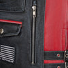 Corelli MG Tokyo Nippon Vintage Fully-Protected Biker Leather Jacket, cowhide leather, CE protectors, perforated leather, motorcycle, close-up photo